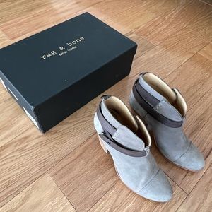 Rag and Bone Gray leather booties, like new size 6.5